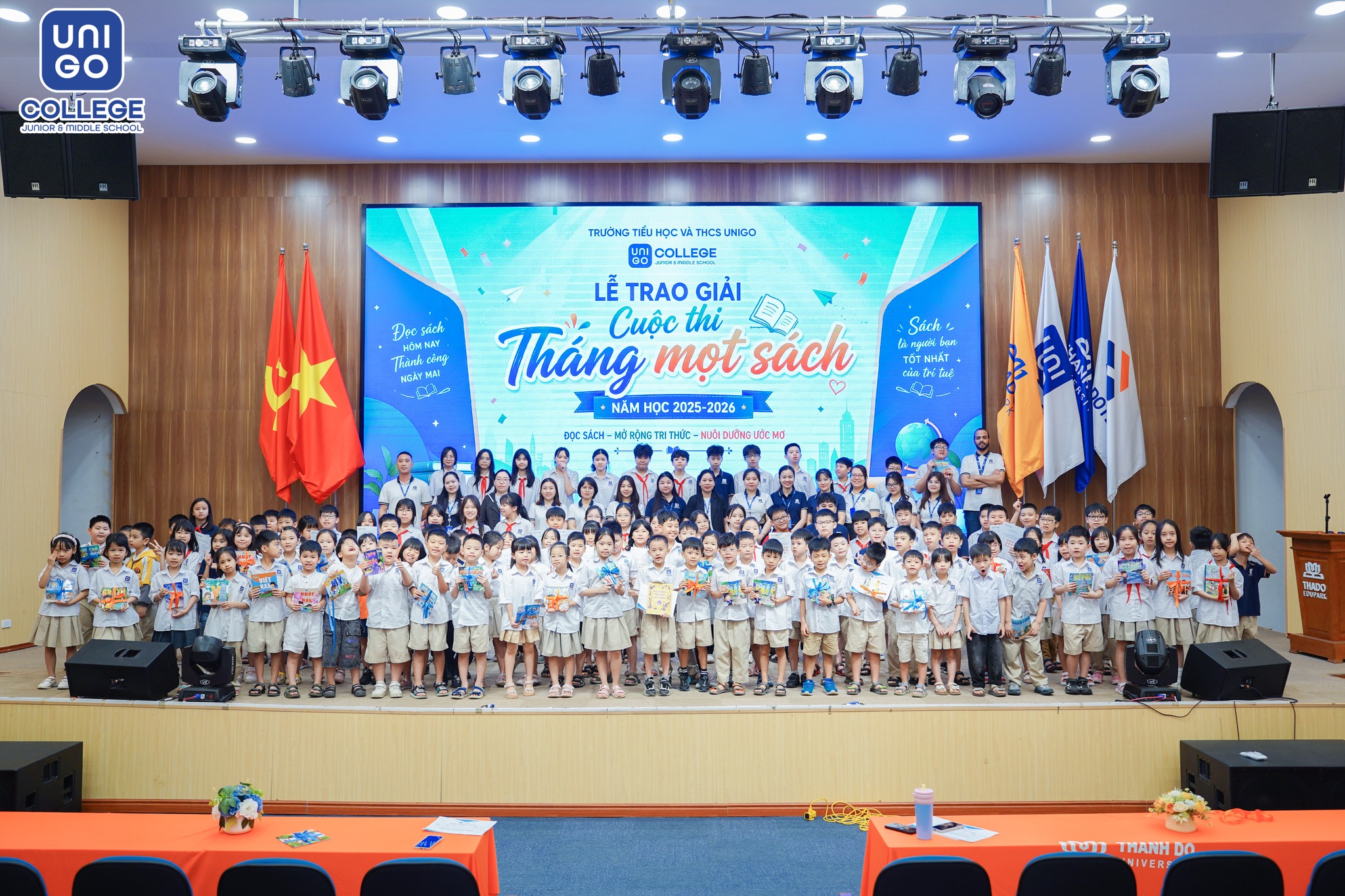 SÔI NỔI “THÁNG MỌT SÁCH 2025 - 2026” TẠI TRƯỜNG TIỂU HỌC VÀ THCS UNIGO: VINH DANH NHỮNG ĐẠI SỨ LAN TỎA VĂN HÓA ĐỌC